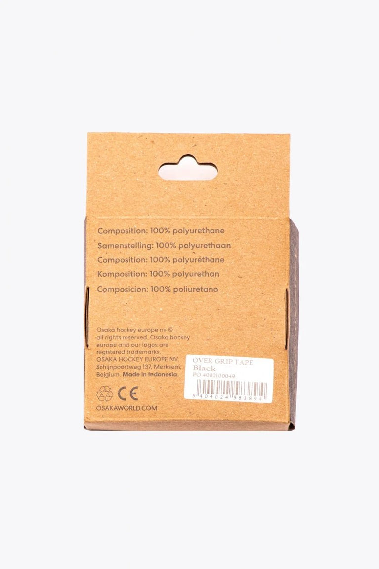 Osaka overgrip black in packaging. Back view