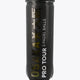 Osaka pro tour 3 padel balls in black tube. Front view