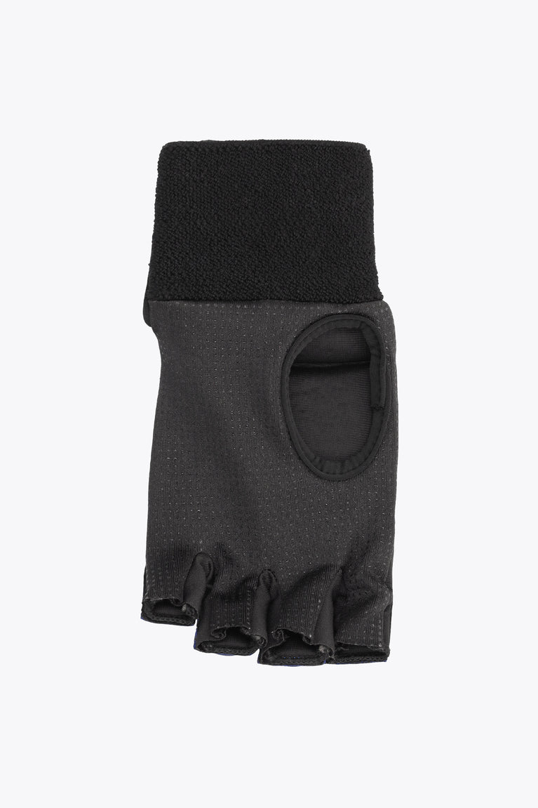 Left-hand hockey glove cuff with Yibbi logo patch, dark fabric