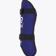 Yibbi kids’ shin guards, deep sea navy side view with black hook-and-loop straps.