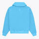 Osaka women half zip sweater in light blue with white logo. Back flatlay view