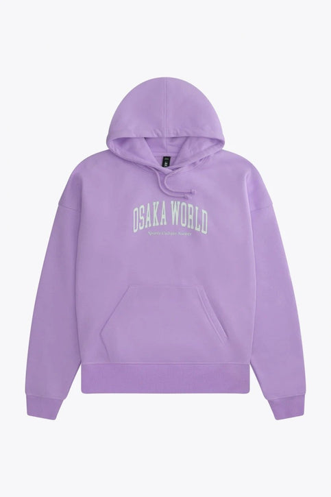 Osaka Women Hoodie | Light Purple Osaka women hoodie in light purple with white logo. Front flatlay view