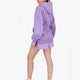 Woman wearing the Osaka women hoodie in light purple with white logo. Back / side view