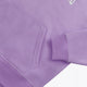 Osaka women hoodie in light purple with white logo. Front flatlay sleeve view