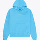 Osaka women hoodie in light blue with white logo. Front flatlay view