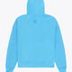 Osaka women hoodie in light blue with white logo. Back flatlay view