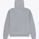 Osaka women hoodie in heather grey with white logo. Back flatlay view