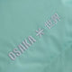 Osaka women padded gilet in green with grey logo. Detail logo view