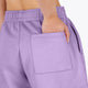Osaka women shorts in light purple with logo in white. Back detail pocket view