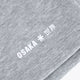 Osaka women shorts in heather grey with logo in white. Front flatlay detail logo view