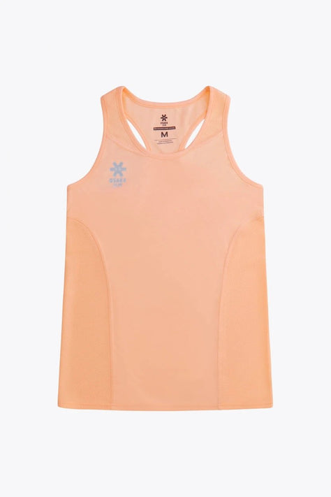 Osaka Women Singlet | Peach Osaka women singlet in peach with logo in grey. Front flatlay view