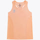 Osaka women singlet in peach with logo in grey. Front flatlay view