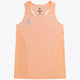 Osaka women singlet in peach with logo in grey. Front flatlay view