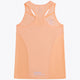 Osaka women singlet in peach with logo in grey. Back flatlay view