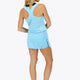 Osaka women singlet in light blue with logo in grey. Back view
