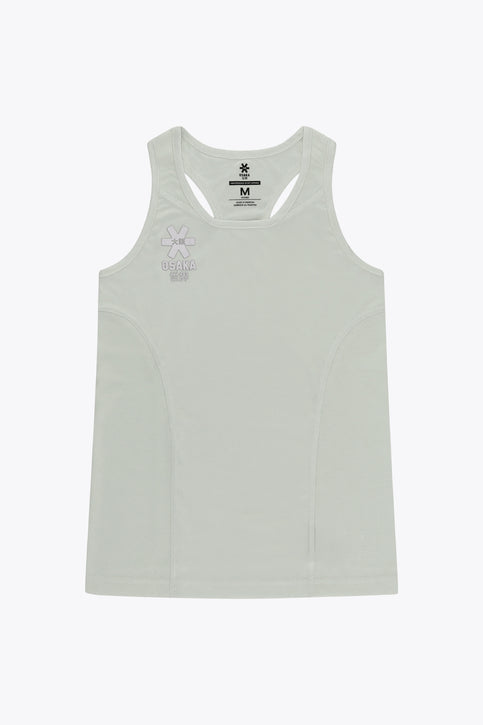Osaka Women Singlet | Light Grey Osaka women singlet in light grey with logo in grey. Front flatlay view
