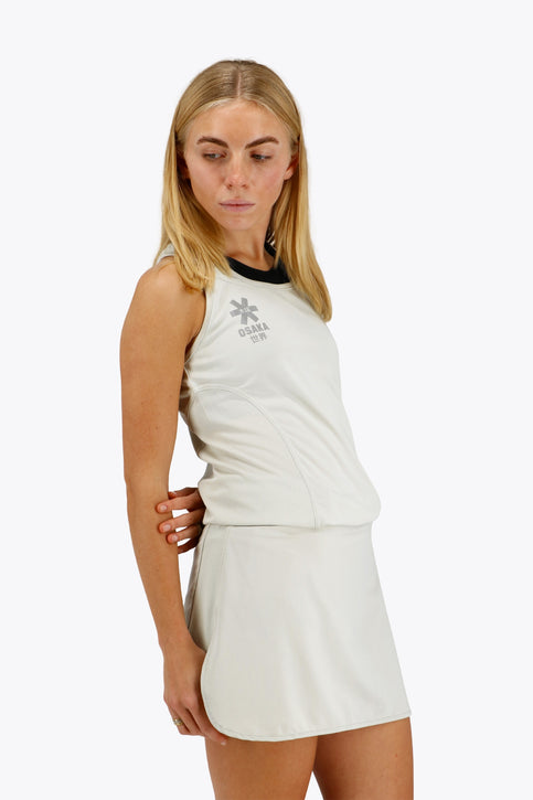 Osaka Women Singlet | Light Grey Osaka women singlet in light grey with logo in grey. Front flatlay view