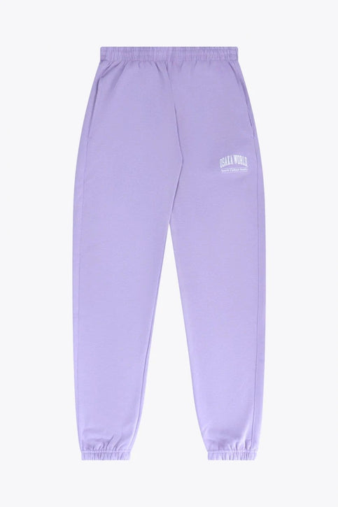 Osaka Women Sweatpants | Light Purple Osaka women sweatpants in light purple with logo in white. Front flatlay view