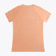 Osaka women tee short sleeve in peach with logo in grey. Back flatlay view
