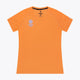 Osaka women tee short sleeve in orange with logo in grey. Front flatlay view