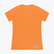 Osaka women tee short sleeve in orange with logo in grey. Back flatlay view