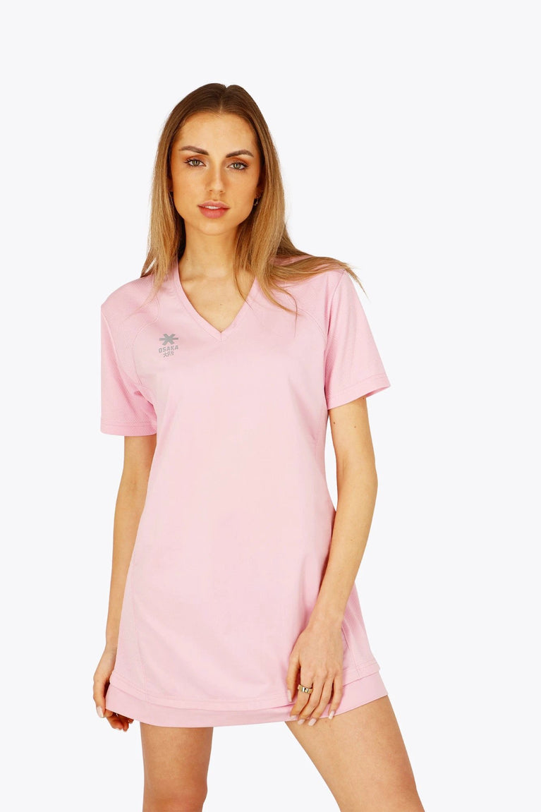 Osaka Osaka Women V-Neck Tech Dress | Fondant Pink - Activewear Apparel