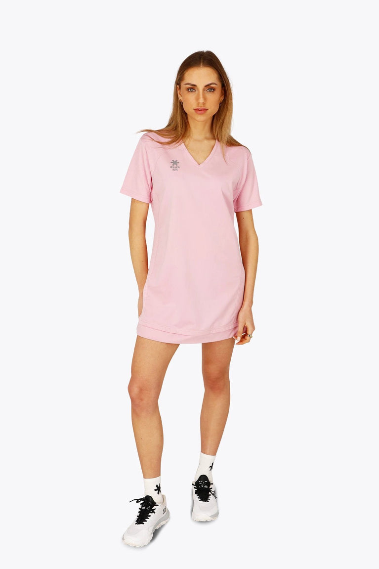 Osaka Osaka Women V-Neck Tech Dress | Fondant Pink - Activewear Apparel