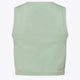 Osaka women tech tank top in jadeite with logo in grey. Back flatlay view