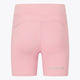 Osaka women tech short thights in pink with grey logo. Back flatlay view