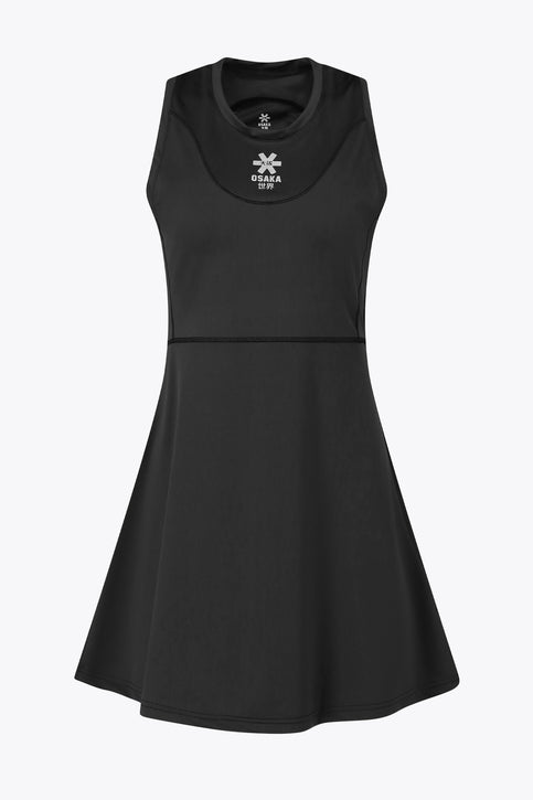 Osaka Women Floucy Dress | Black Osaka women floucy dress black. Front flatlay view