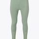 Osaka women shimuresu leggin in jadeite with logo in grey. Front flatlay view
