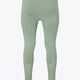 Osaka women shimuresu leggin in jadeite with logo in grey. Back flatlay view