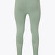 Osaka women shimuresu leggin in jadeite with logo in grey. Back flatlay view