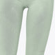 Osaka women shimuresu leggin in jadeite with logo in grey. Front detail view