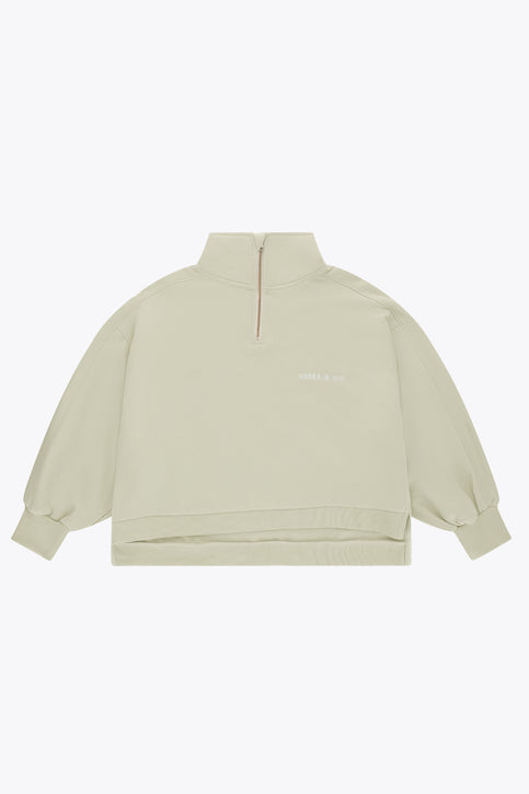 Osaka Women Cropped Half Zip Sweater | Warm Grey Osaka Women Cropped Half Zip Sweater | Warm Grey