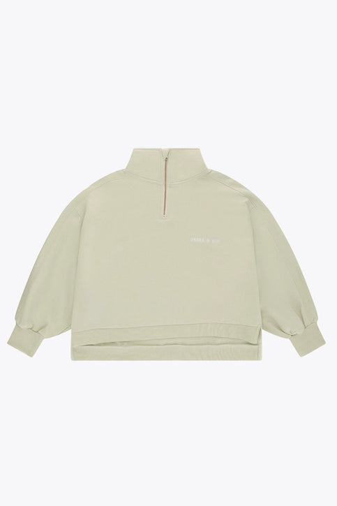 Osaka Women Cropped Half Zip Sweater | Warm Grey Osaka Osaka Women Cropped Half Zip Sweater | Warm Grey - Sweaters Apparel