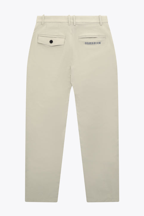 Osaka Men Technical Golf Pants | Beige Beige men’s technical golf pants with belt loops, flat front, and side pockets