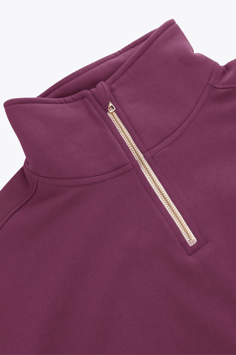 Osaka Osaka Women Cropped Half Zip Sweater | Cherry Lacquer - Sweaters Apparel