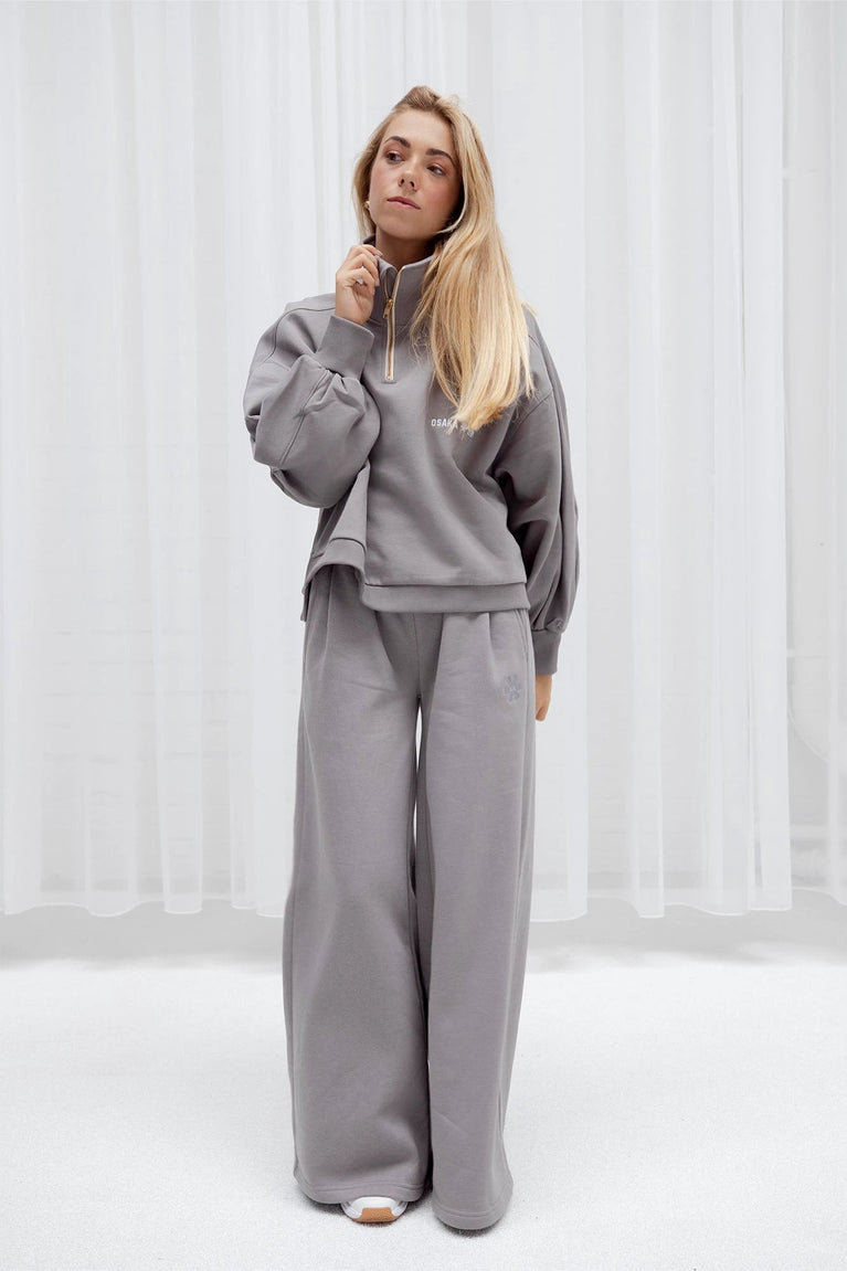 Osaka Osaka Women Cropped Half Zip Sweater | Cloudburst - Sweaters Apparel