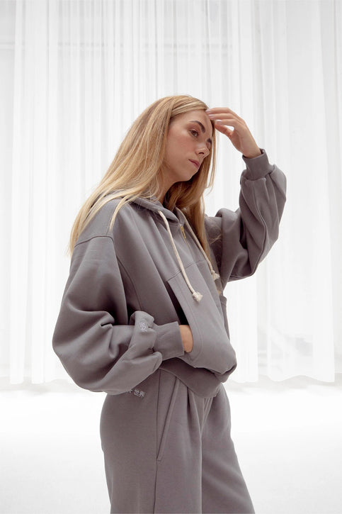 Osaka Women Cropped Full Zip Hoodie | Cloudburst Osaka Osaka Women Cropped Full Zip Hoodie | Cloudburst - Hoodies Apparel