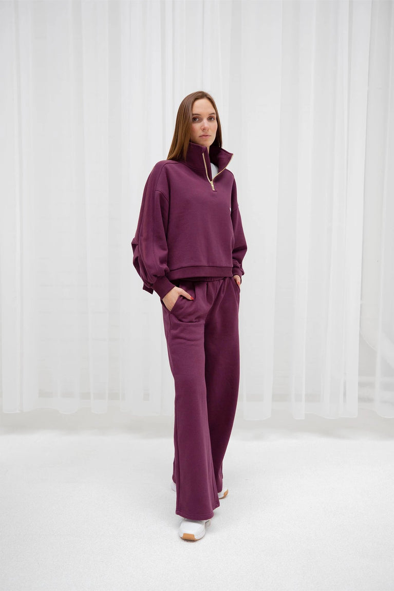 Osaka Osaka Women Sweatpants Wide Leg | Cherry Lacquer - Sweatpants Apparel