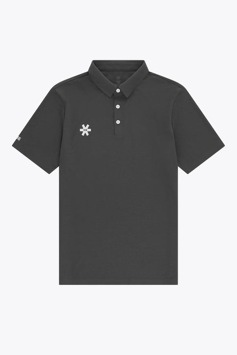 Osaka Men Precision Polo Jersey | Dark Grey Men's dark grey precision polo shirt with button placket and chest emblem
