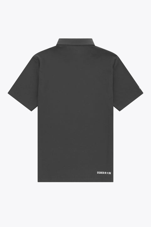 Osaka Men Precision Polo Jersey | Dark Grey Men's dark grey precision polo shirt with button placket and chest emblem