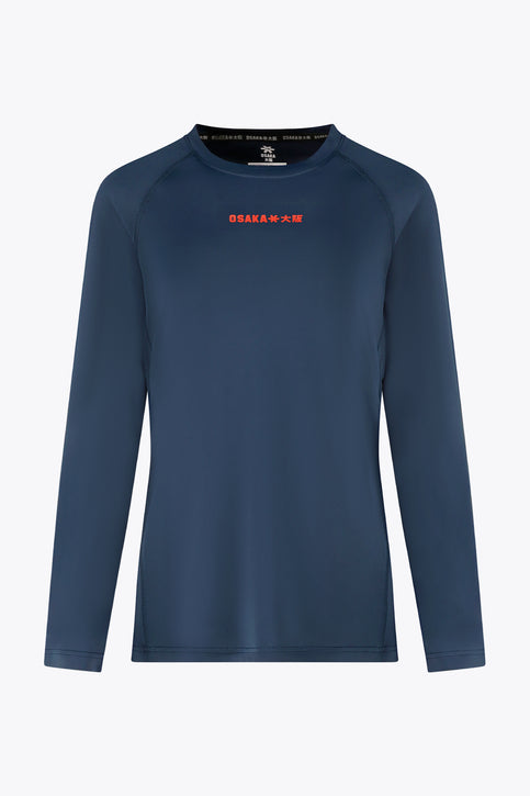 Osaka Women Tee Long Sleeve Court | Olympian Women’s long-sleeve court tee in dark blue with red Osaka logo on chest