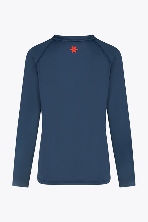 Osaka Women Tee Long Sleeve Court | Olympian Women’s long-sleeve court tee in dark blue with red Osaka logo on chest