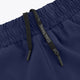 Navy women’s court short with elastic waistband and black drawstring ends