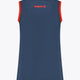 Women’s court tank top back, navy-blue with orange side panels and 'OSAKA' print