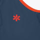 Women’s court tank top chest logo, navy-blue with orange trim and red emblem
