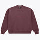 Men's pullover sweater, dark peppercorn maroon, ribbed crew neck and cuffs, front embroidery