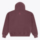Men's full-zip hoodie, dark maroon, back with small star logo under the hood